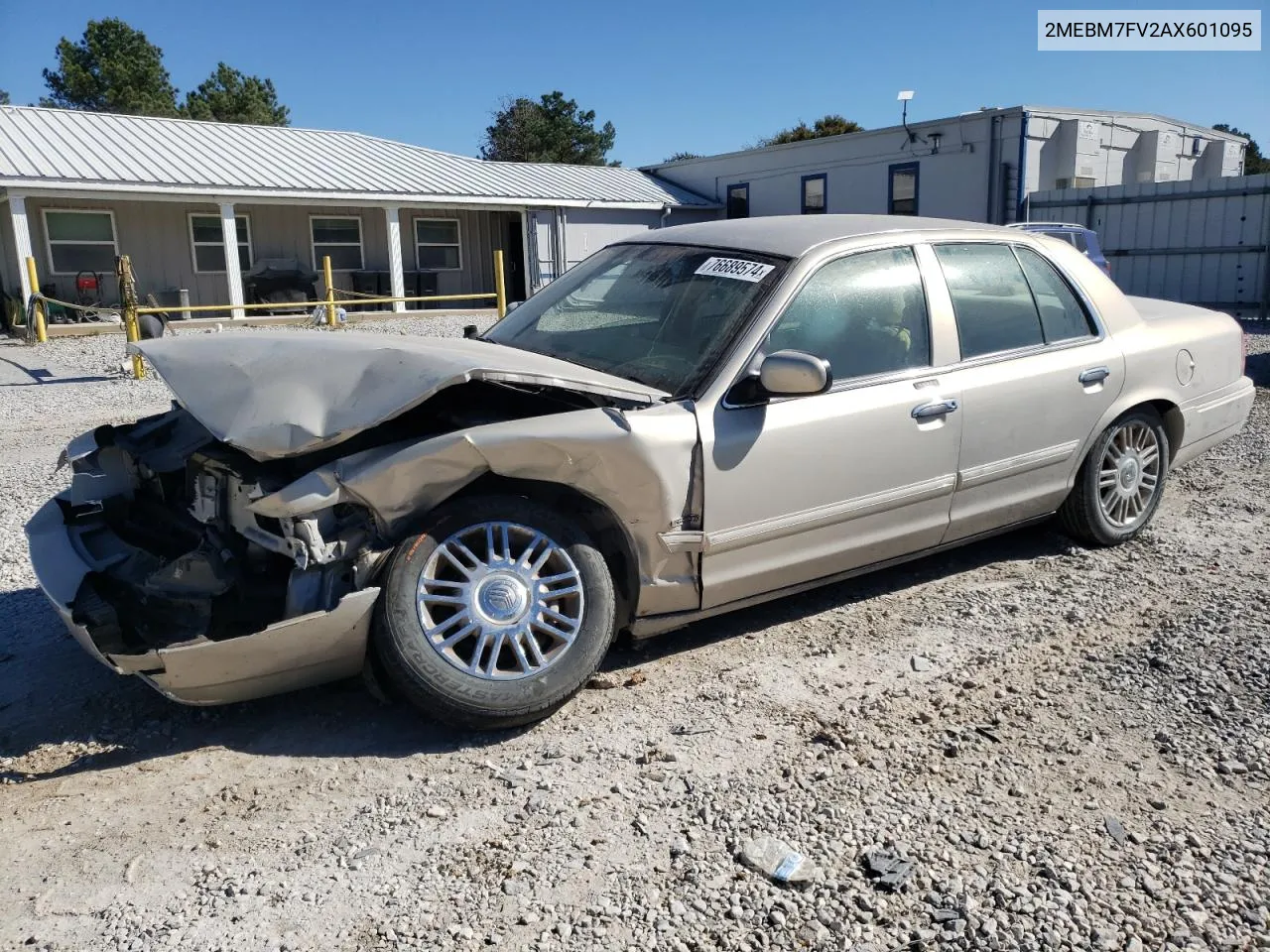 2010 Mercury Grand Marquis Ls VIN: 2MEBM7FV2AX601095 Lot: 76689574