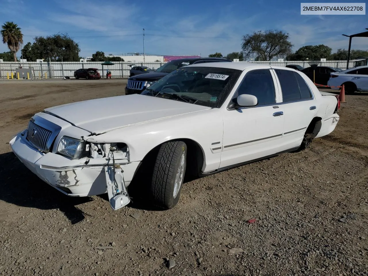 2010 Mercury Grand Marquis Ls VIN: 2MEBM7FV4AX622708 Lot: 78519574