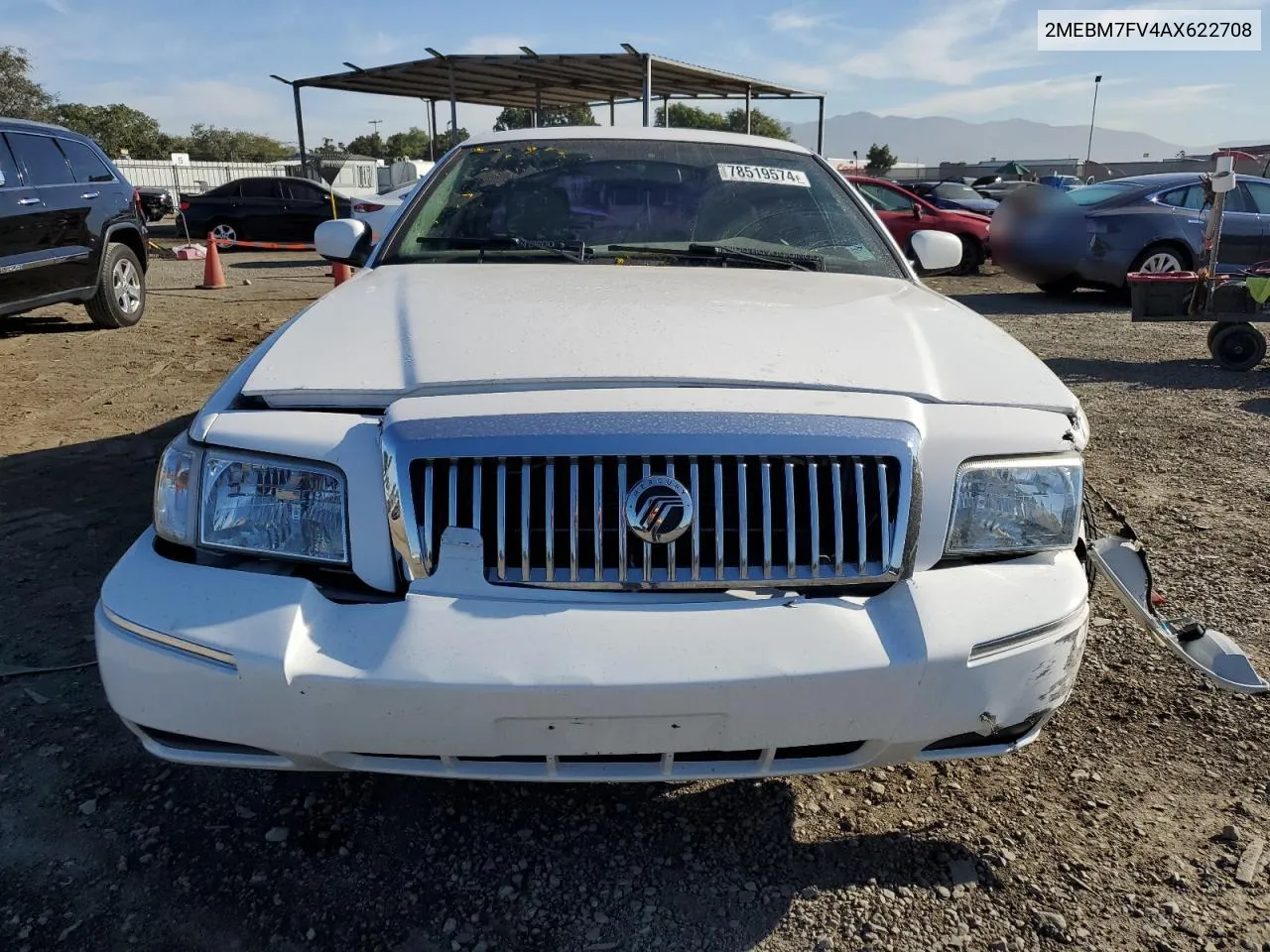 2010 Mercury Grand Marquis Ls VIN: 2MEBM7FV4AX622708 Lot: 78519574