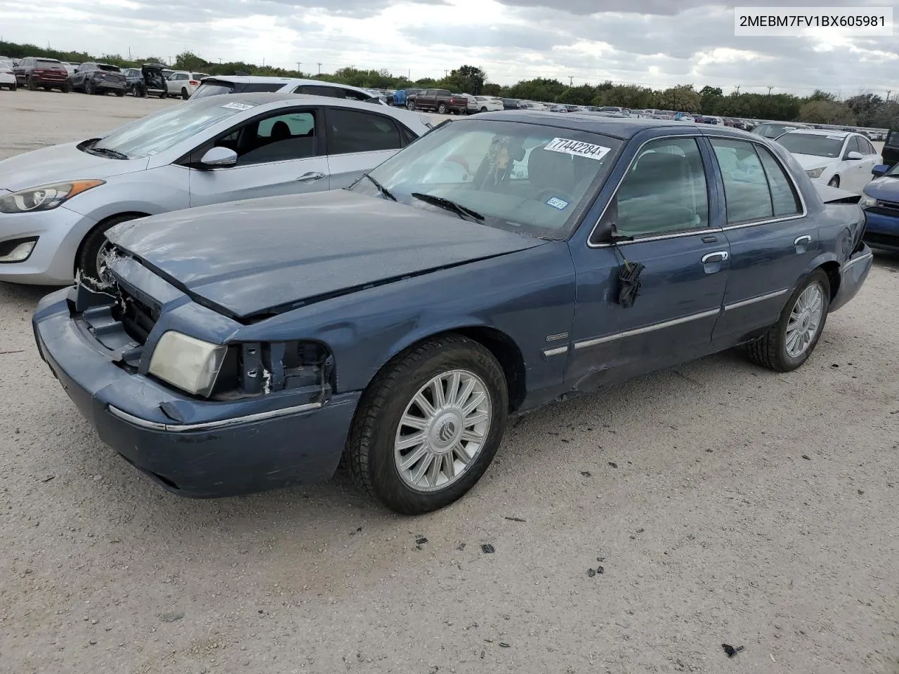 2011 Mercury Grand Marquis Ls VIN: 2MEBM7FV1BX605981 Lot: 77442284