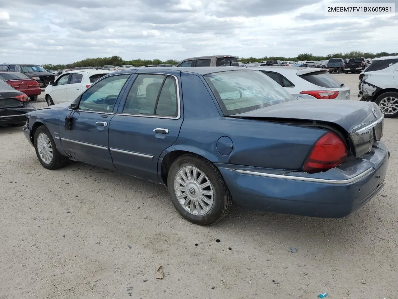 2011 Mercury Grand Marquis Ls VIN: 2MEBM7FV1BX605981 Lot: 77442284