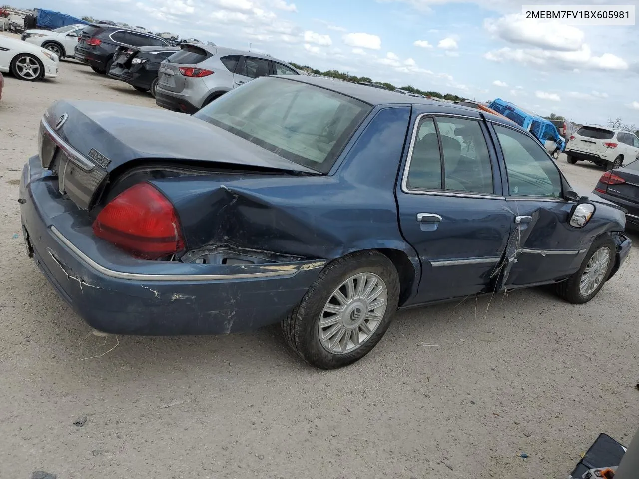 2011 Mercury Grand Marquis Ls VIN: 2MEBM7FV1BX605981 Lot: 77442284