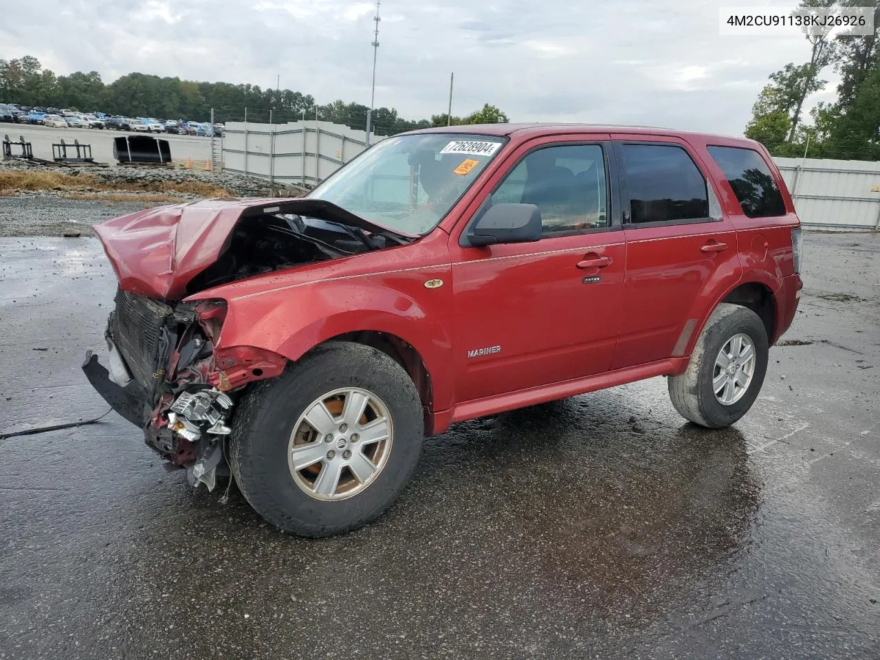 2008 Mercury Mariner VIN: 4M2CU91138KJ26926 Lot: 72628904