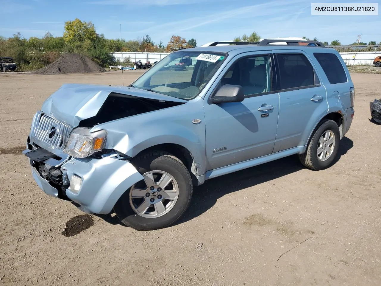 2008 Mercury Mariner VIN: 4M2CU81138KJ21820 Lot: 74018694