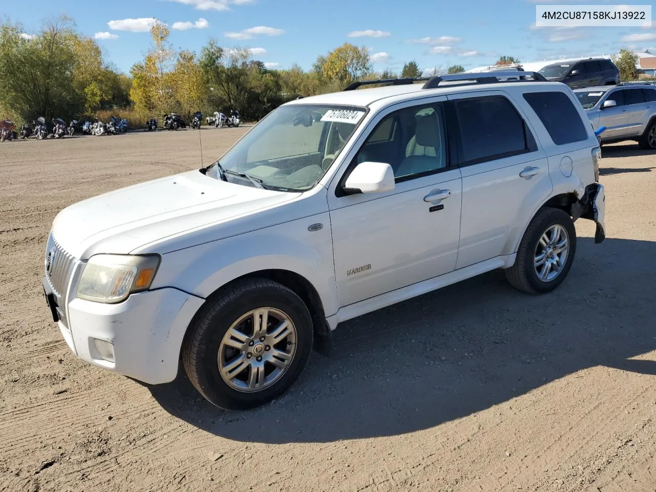 2008 Mercury Mariner Premier VIN: 4M2CU87158KJ13922 Lot: 75706024