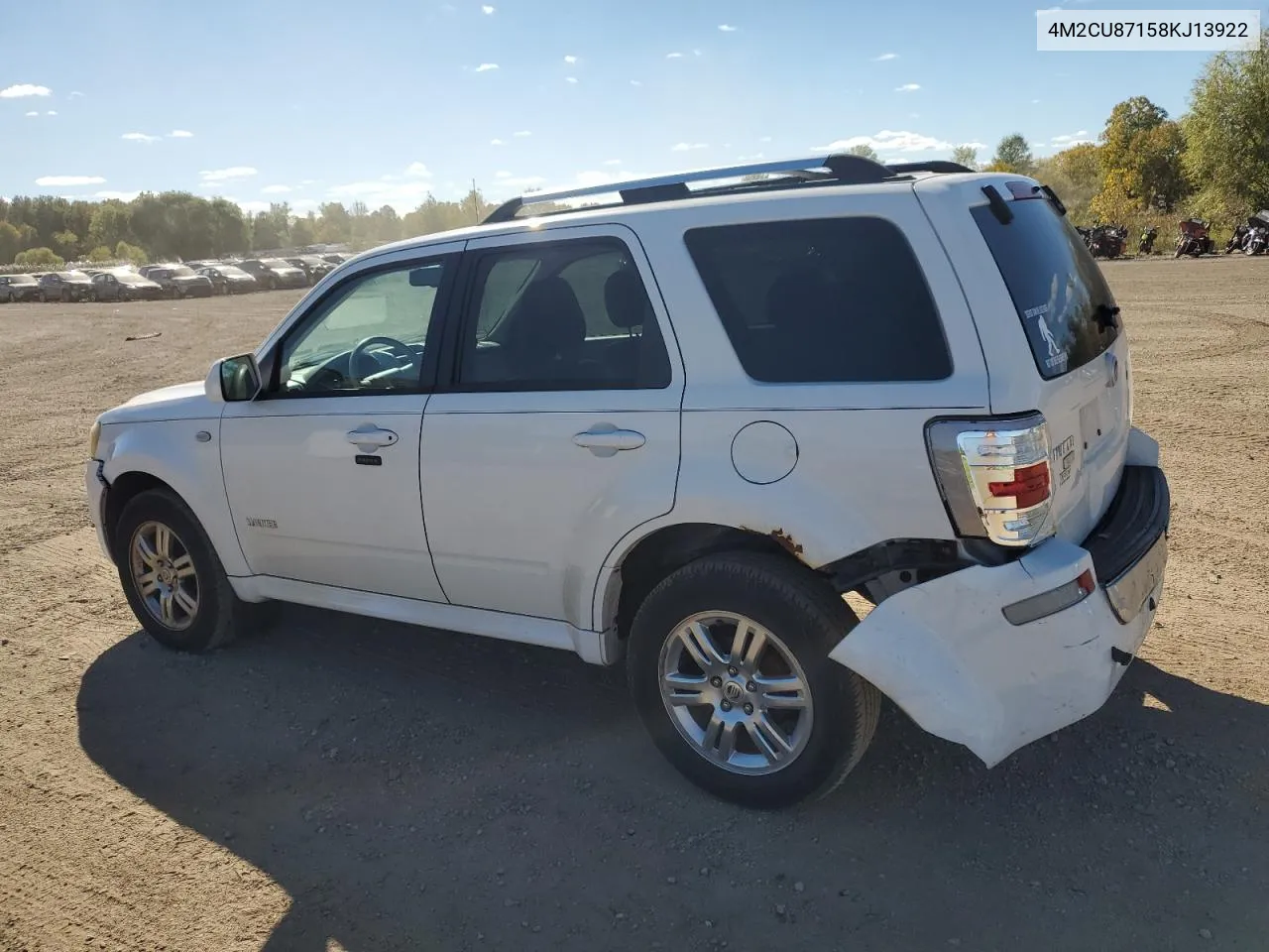 2008 Mercury Mariner Premier VIN: 4M2CU87158KJ13922 Lot: 75706024