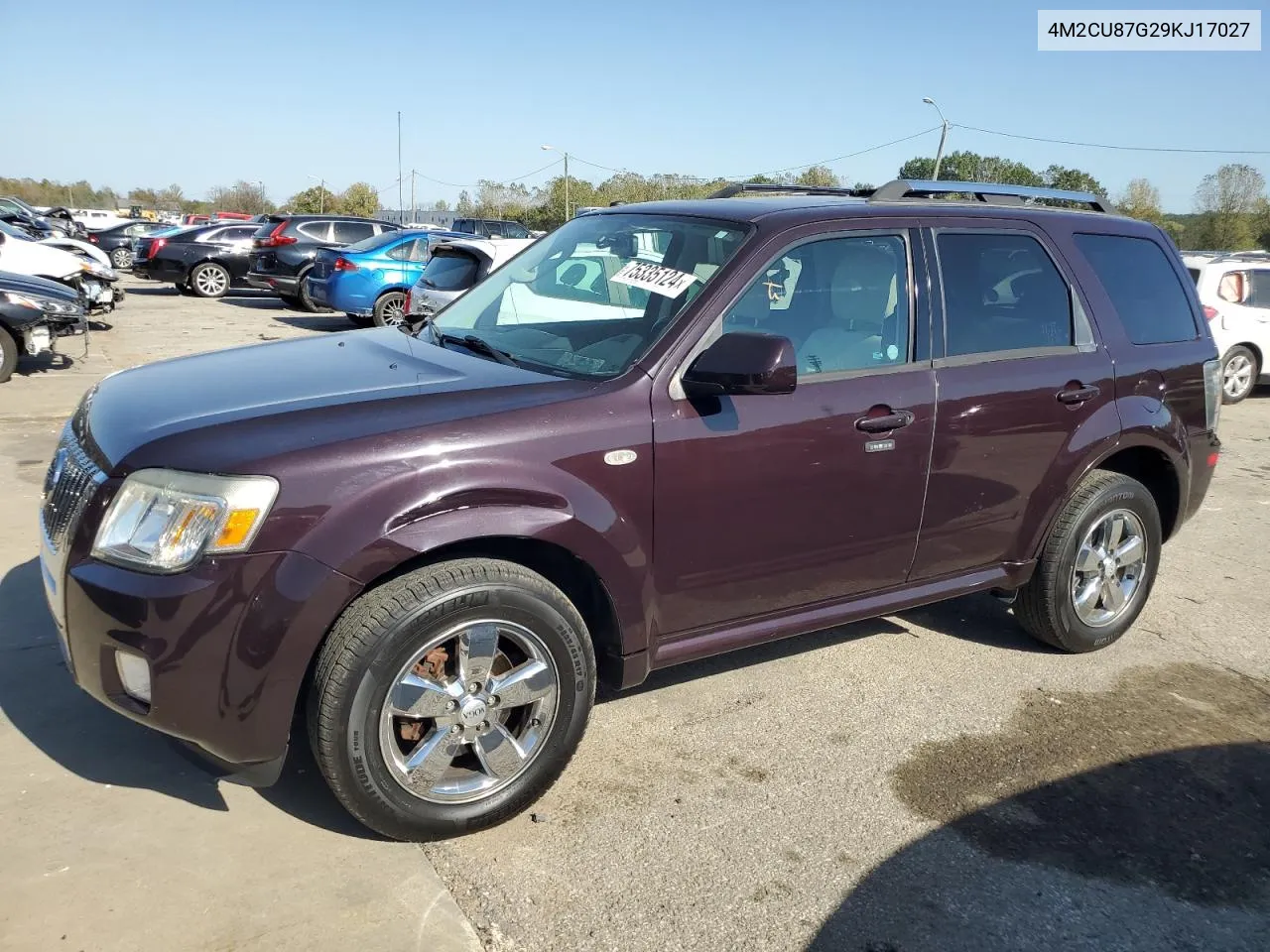 2009 Mercury Mariner Premier VIN: 4M2CU87G29KJ17027 Lot: 75335124