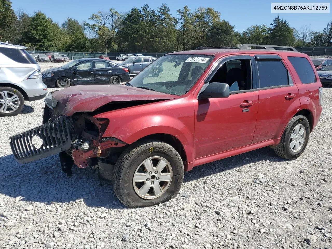 2010 Mercury Mariner VIN: 4M2CN8B76AKJ12759 Lot: 75484694