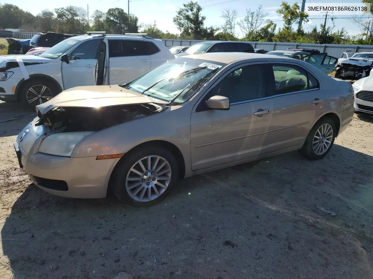 2006 Mercury Milan Premier VIN: 3MEFM08186R626138 Lot: 69007664