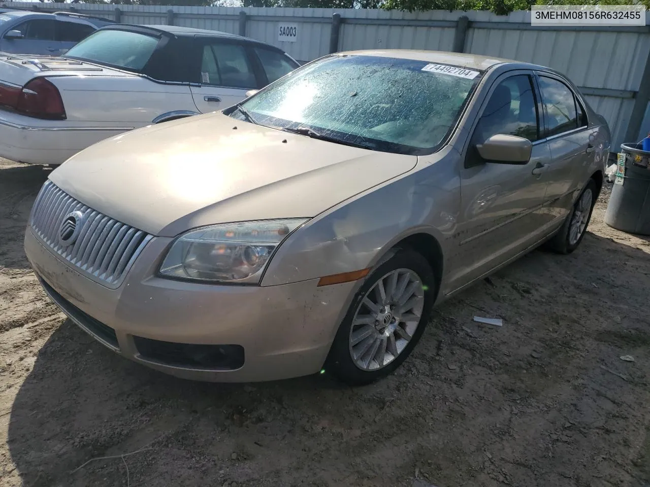 2006 Mercury Milan Premier VIN: 3MEHM08156R632455 Lot: 74492704