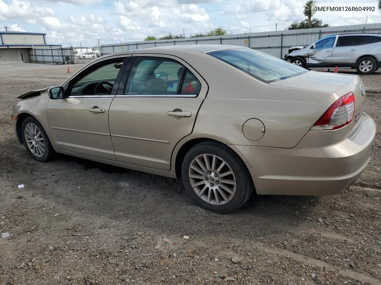 2006 Mercury Milan Premier VIN: 3MEFM08126R604992 Lot: 77624524