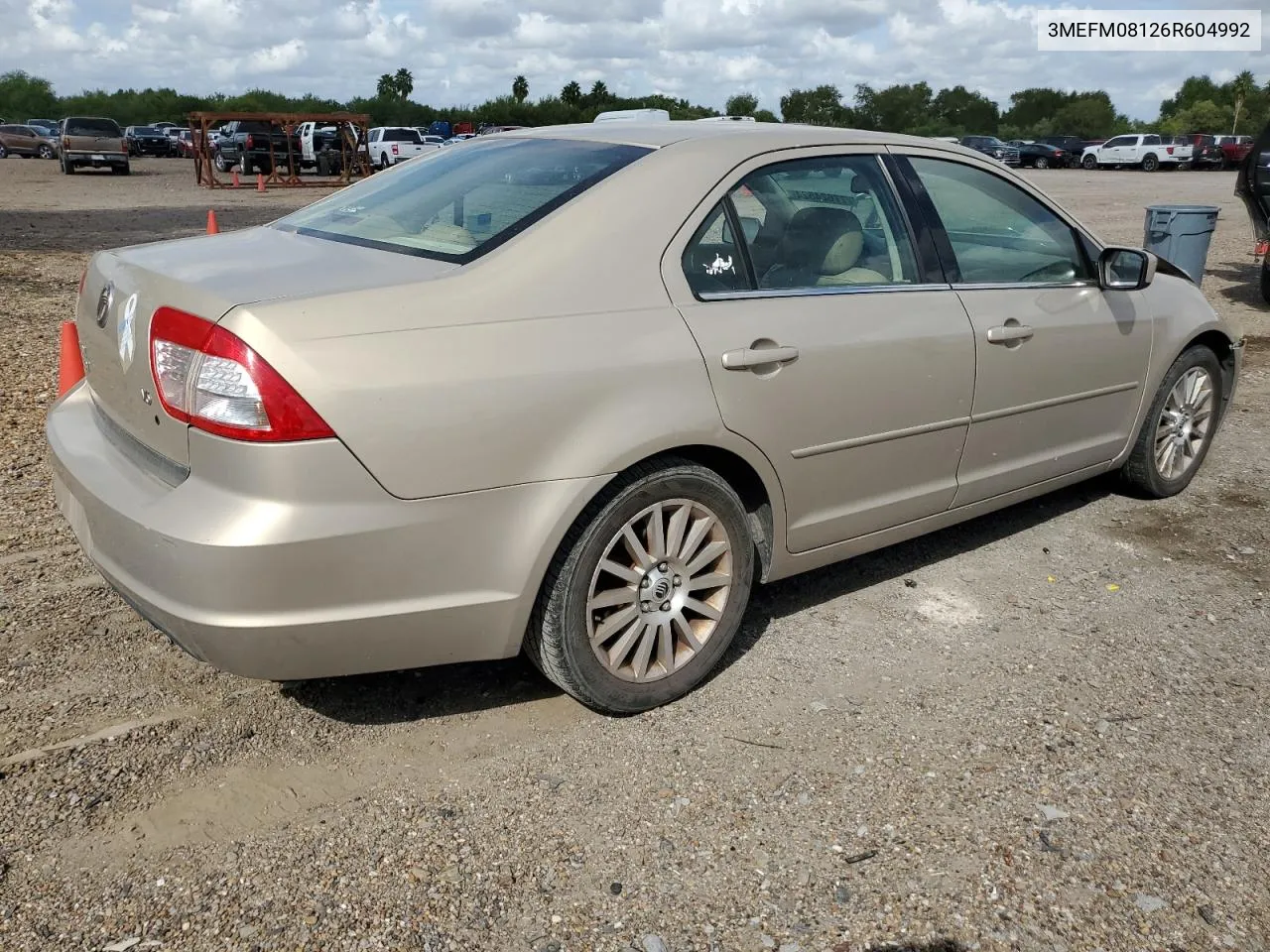 2006 Mercury Milan Premier VIN: 3MEFM08126R604992 Lot: 77624524