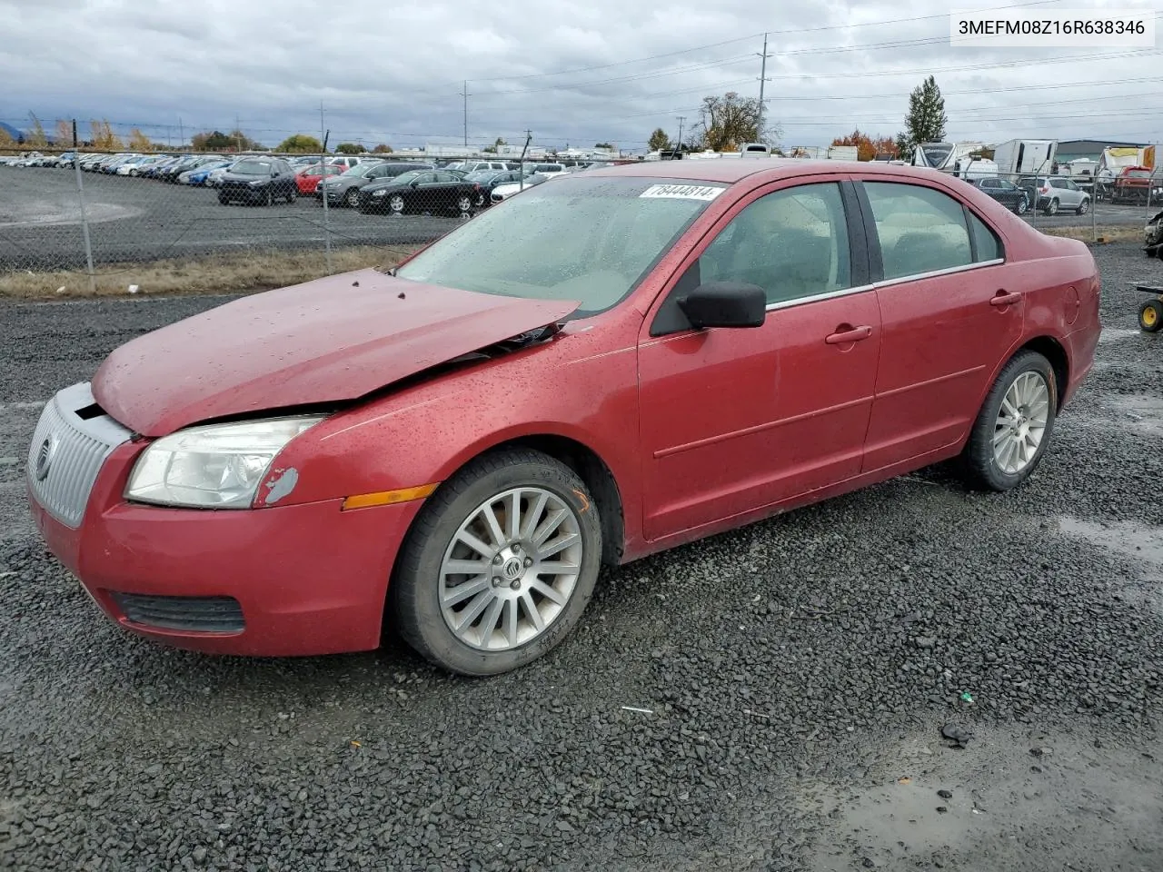 2006 Mercury Milan Premier VIN: 3MEFM08Z16R638346 Lot: 78444814