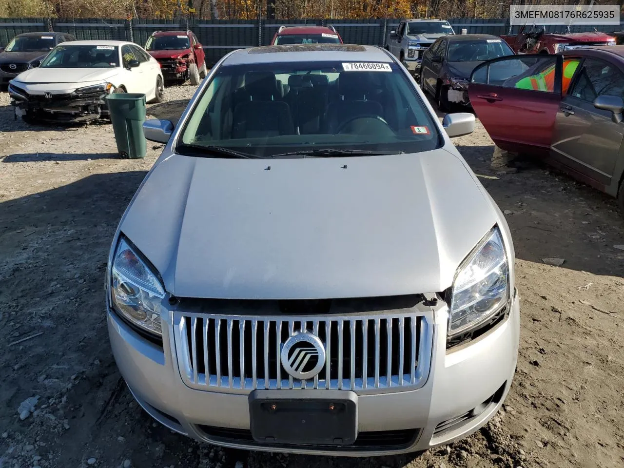 2006 Mercury Milan Premier VIN: 3MEFM08176R625935 Lot: 78466894