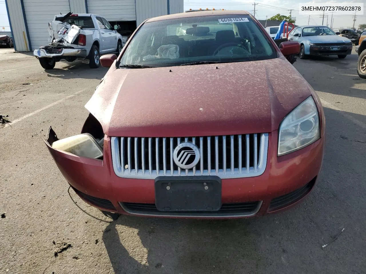 2007 Mercury Milan VIN: 3MEHM07Z37R602878 Lot: 66981034