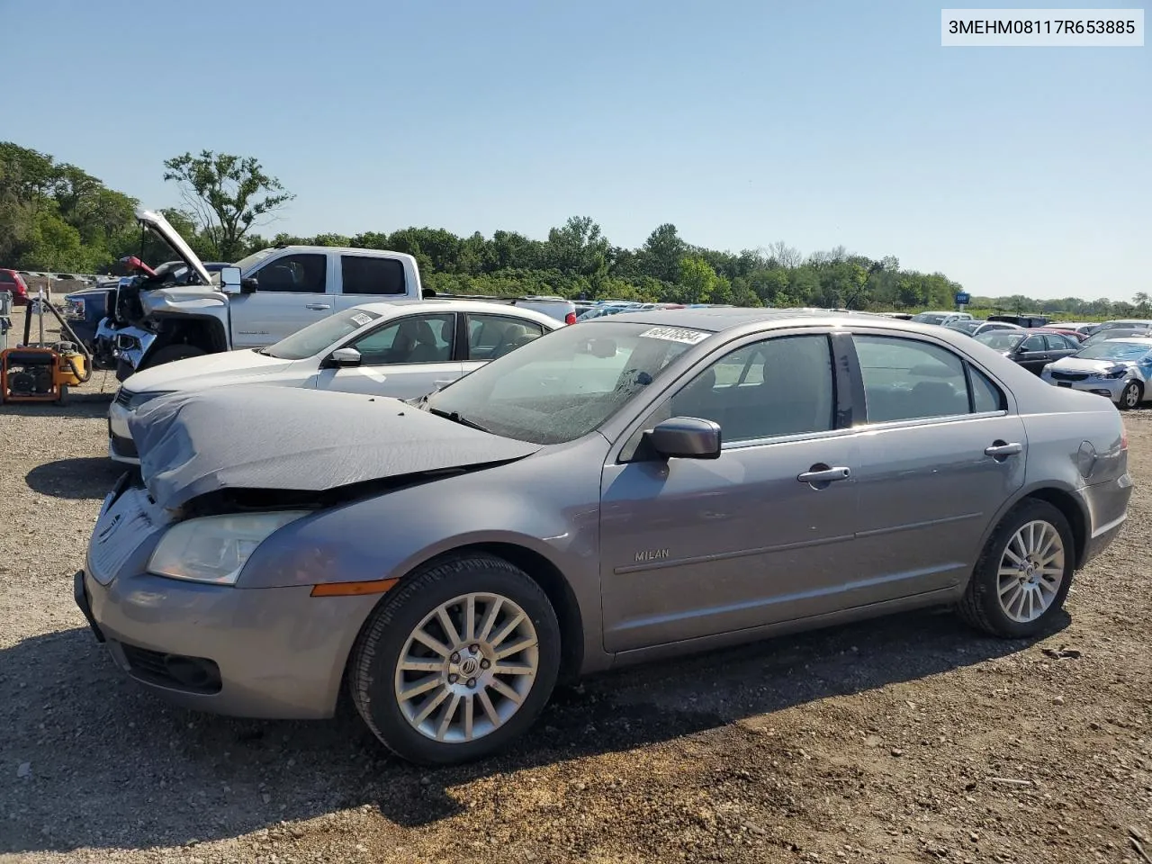 2007 Mercury Milan Premier VIN: 3MEHM08117R653885 Lot: 68478554