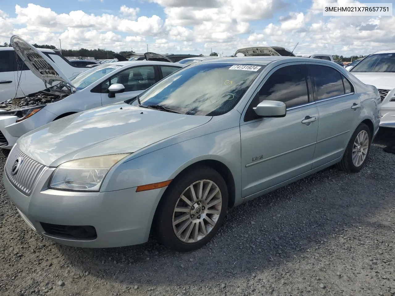 2007 Mercury Milan Premier VIN: 3MEHM021X7R657751 Lot: 74731924