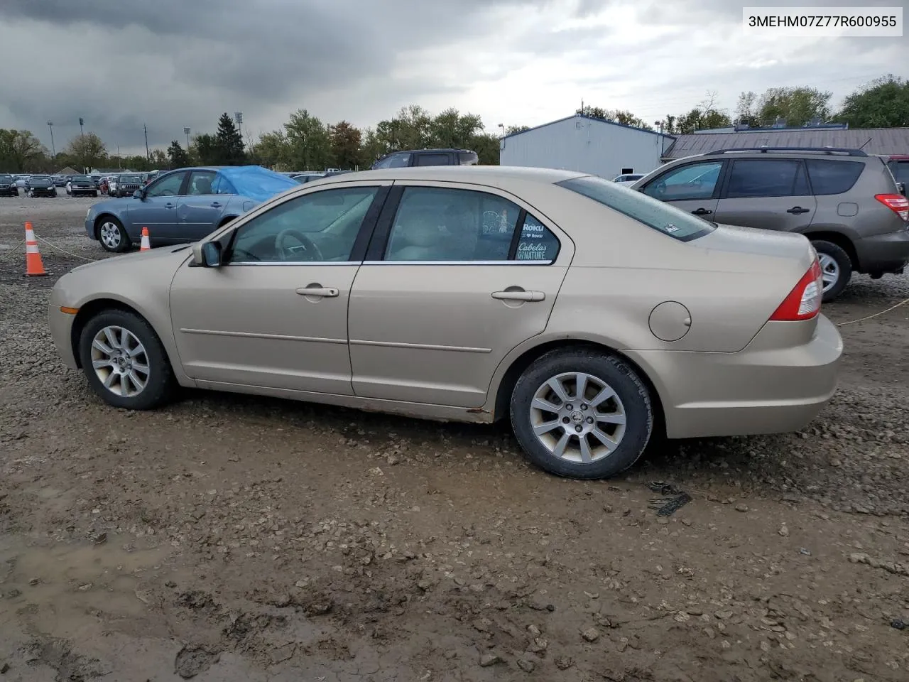 2007 Mercury Milan VIN: 3MEHM07Z77R600955 Lot: 75298134