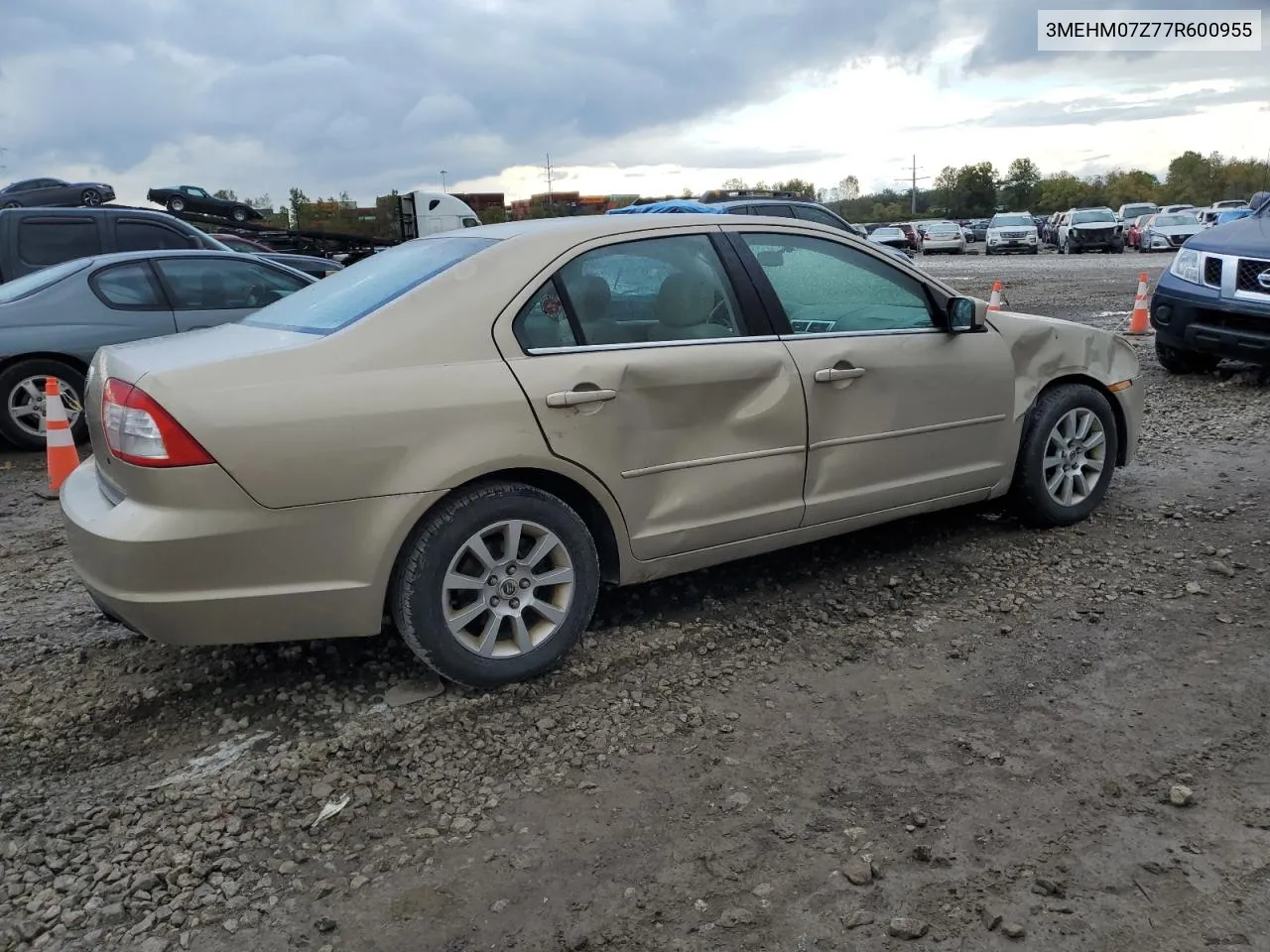 2007 Mercury Milan VIN: 3MEHM07Z77R600955 Lot: 75298134