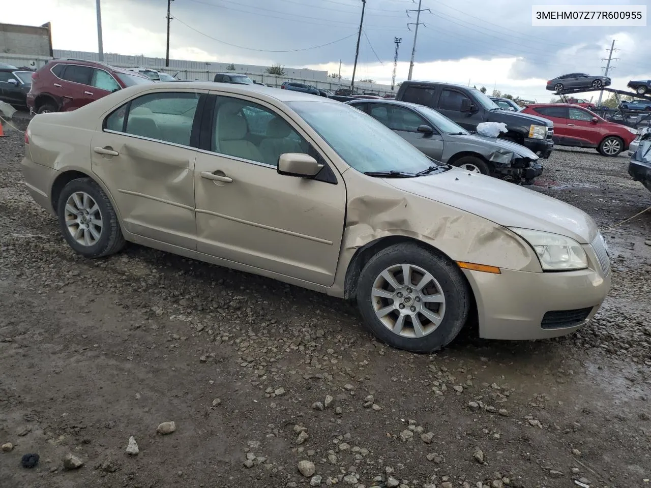 2007 Mercury Milan VIN: 3MEHM07Z77R600955 Lot: 75298134