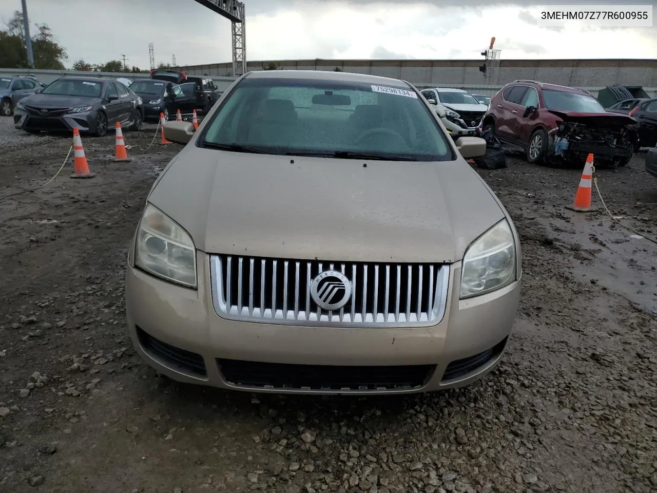 2007 Mercury Milan VIN: 3MEHM07Z77R600955 Lot: 75298134