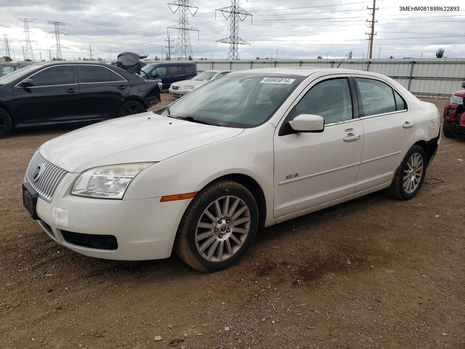 2008 Mercury Milan Premier VIN: 3MEHM08188R622893 Lot: 66665814