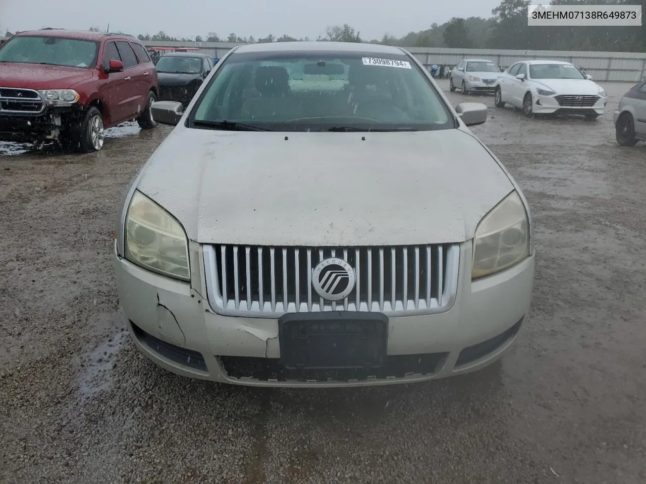 2008 Mercury Milan VIN: 3MEHM07138R649873 Lot: 73098794