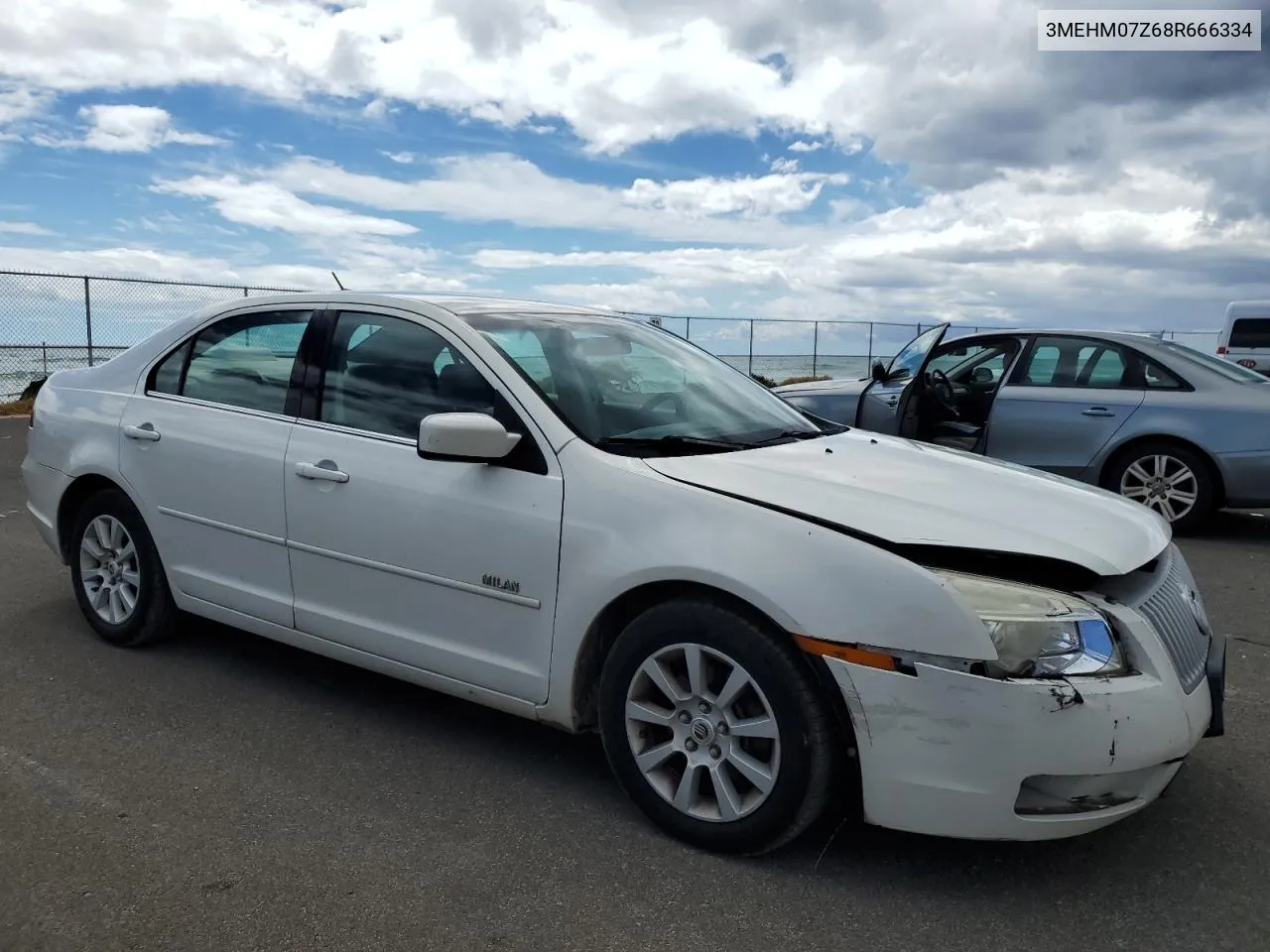 2008 Mercury Milan VIN: 3MEHM07Z68R666334 Lot: 73911394