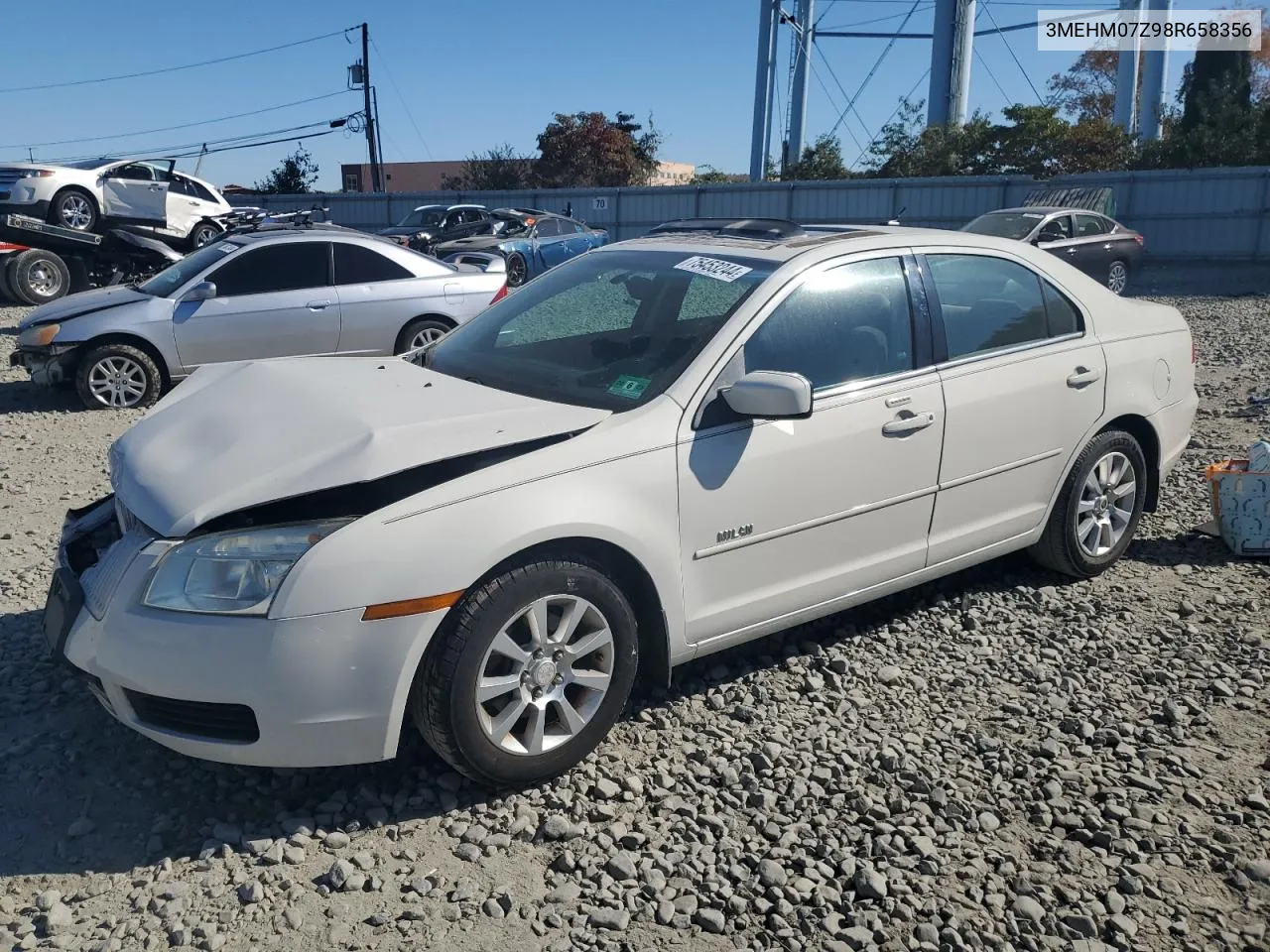 2008 Mercury Milan VIN: 3MEHM07Z98R658356 Lot: 75453244