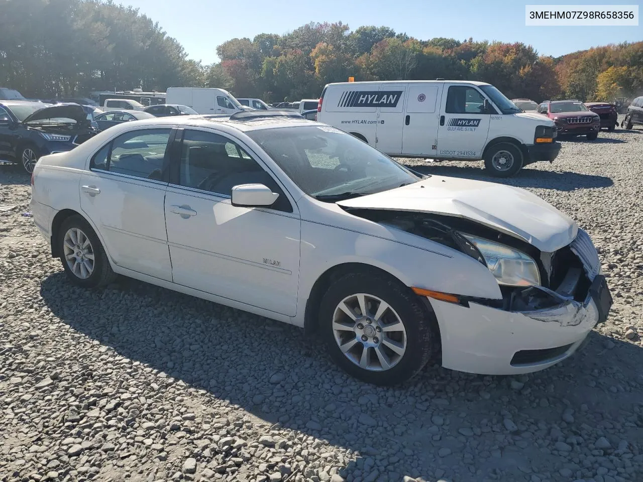 2008 Mercury Milan VIN: 3MEHM07Z98R658356 Lot: 75453244