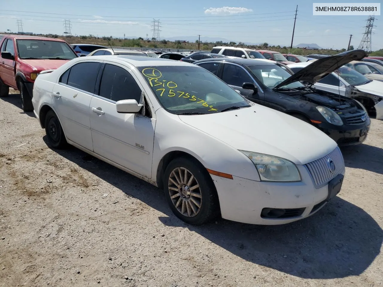 2008 Mercury Milan Premier VIN: 3MEHM08Z78R638881 Lot: 75755764