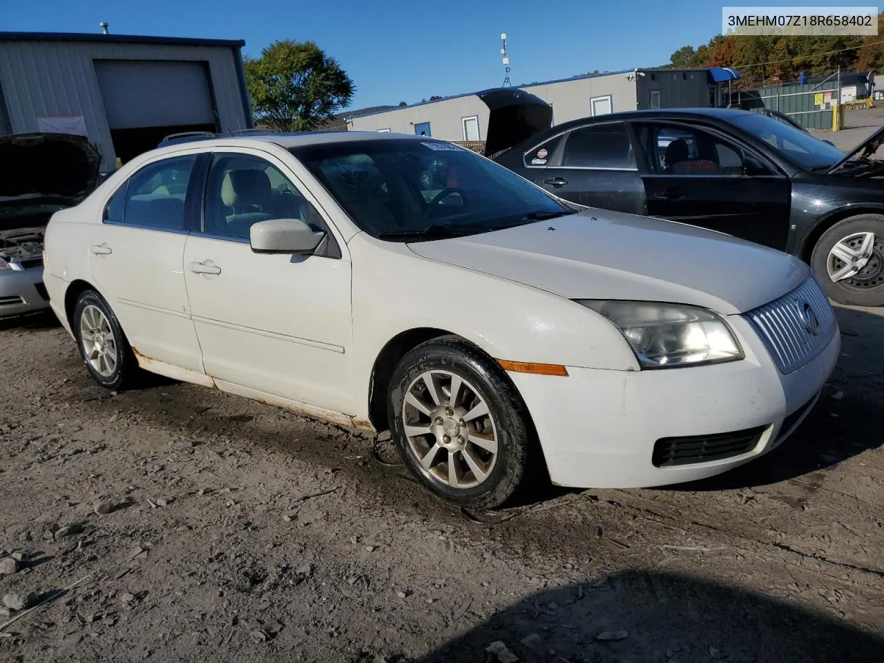 2008 Mercury Milan VIN: 3MEHM07Z18R658402 Lot: 75957984