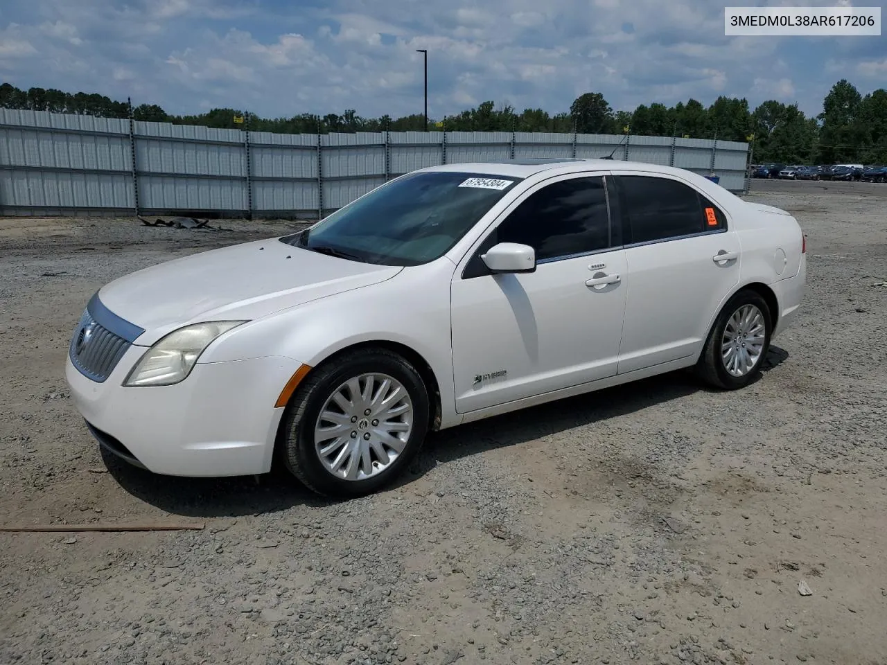 2010 Mercury Milan Hybrid VIN: 3MEDM0L38AR617206 Lot: 67954304