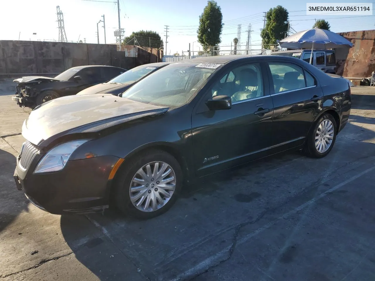 2010 Mercury Milan Hybrid VIN: 3MEDM0L3XAR651194 Lot: 72553074