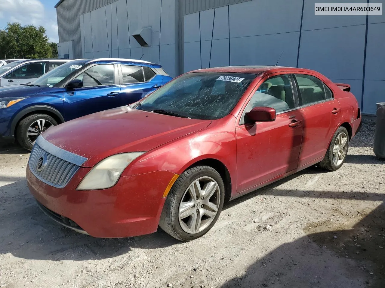 2010 Mercury Milan VIN: 3MEHM0HA4AR603649 Lot: 79036404