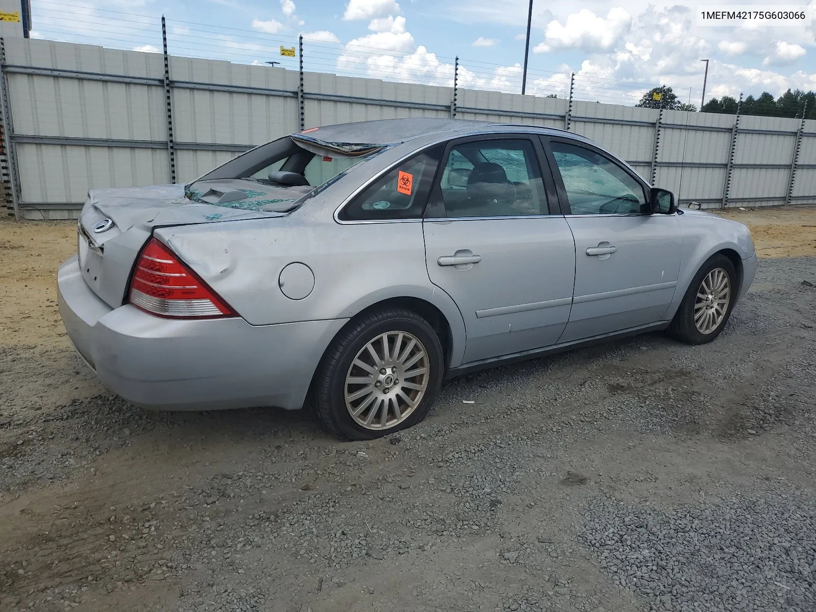 2005 Mercury Montego Premier VIN: 1MEFM42175G603066 Lot: 51176974