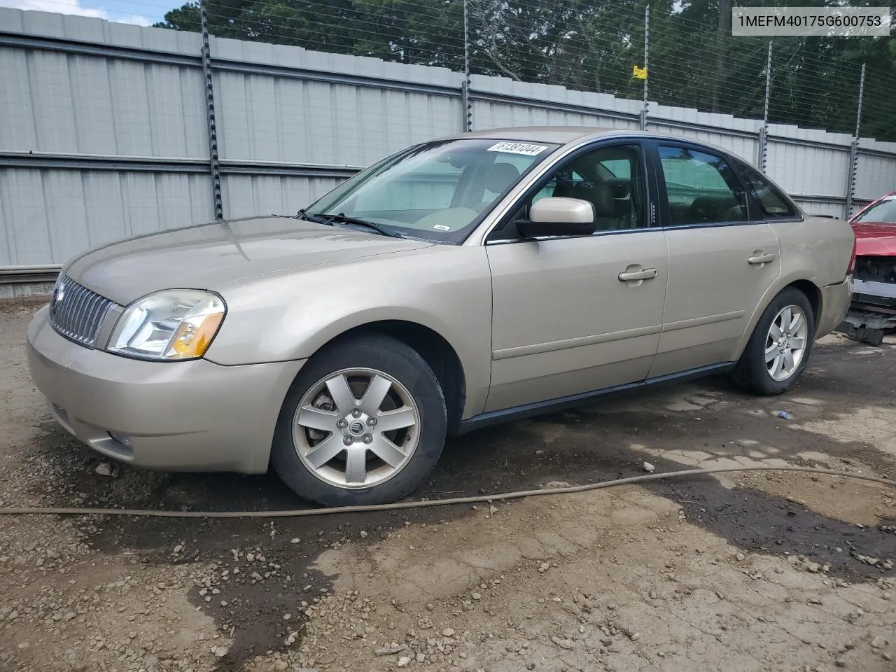 2005 Mercury Montego Luxury VIN: 1MEFM40175G600753 Lot: 61391044