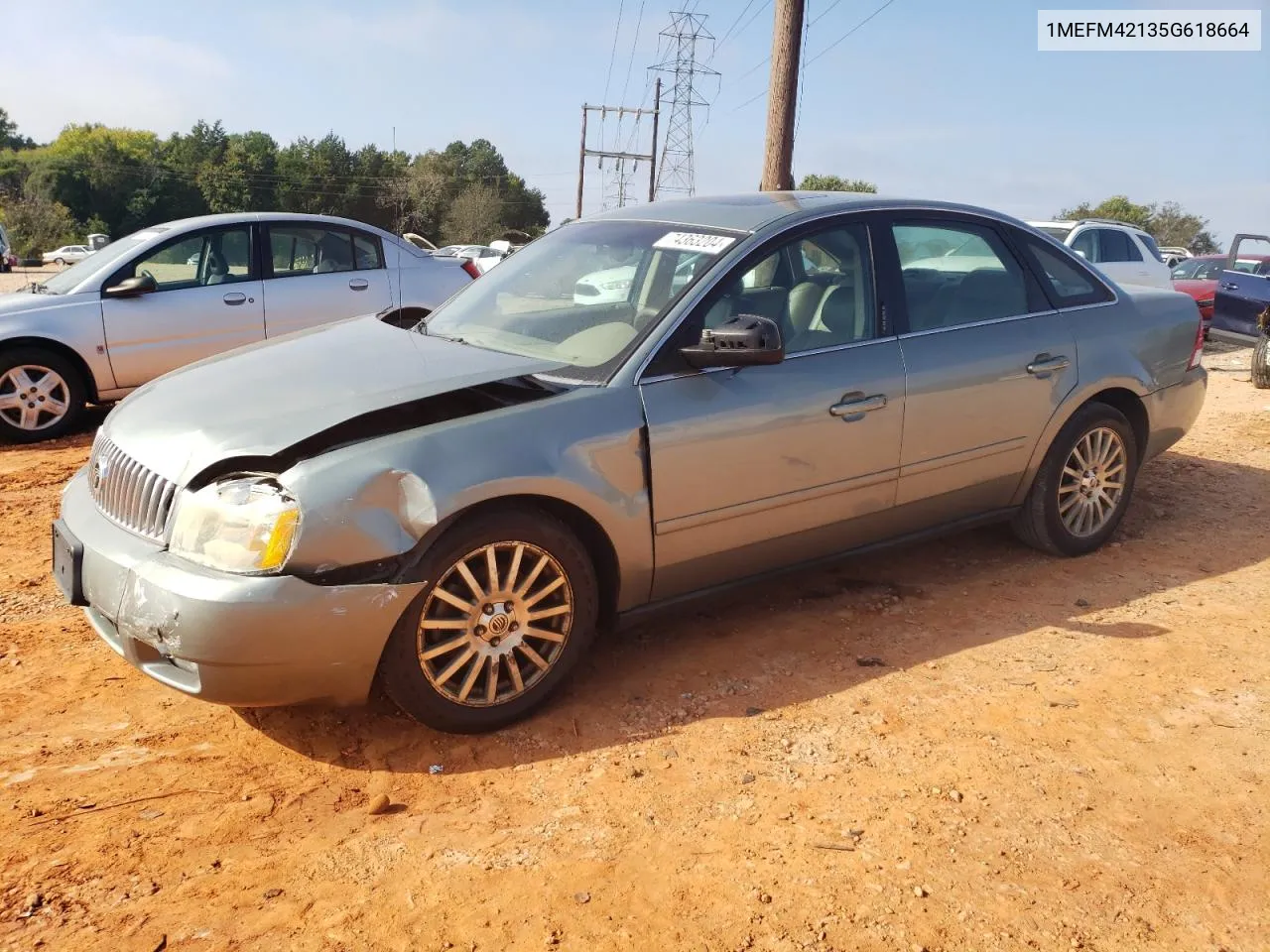 2005 Mercury Montego Premier VIN: 1MEFM42135G618664 Lot: 74363204