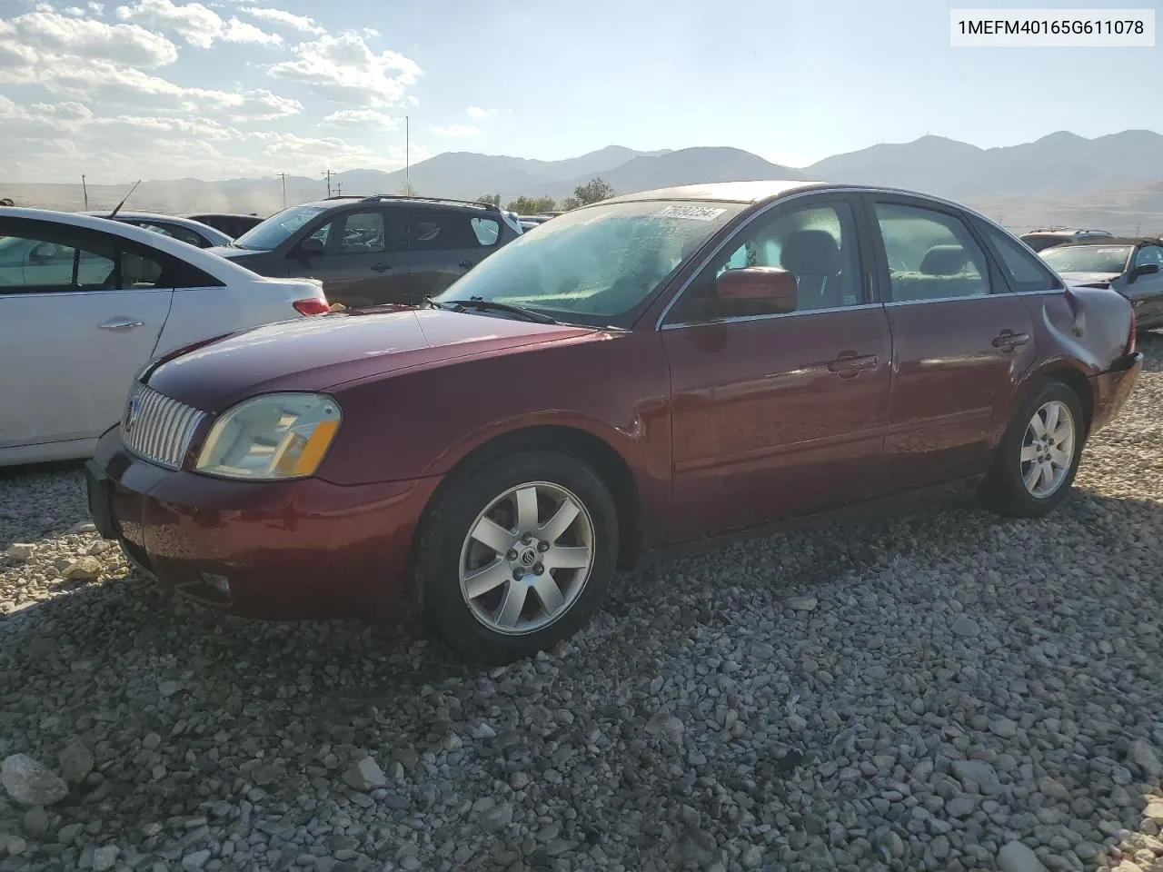 2005 Mercury Montego Luxury VIN: 1MEFM40165G611078 Lot: 75092254