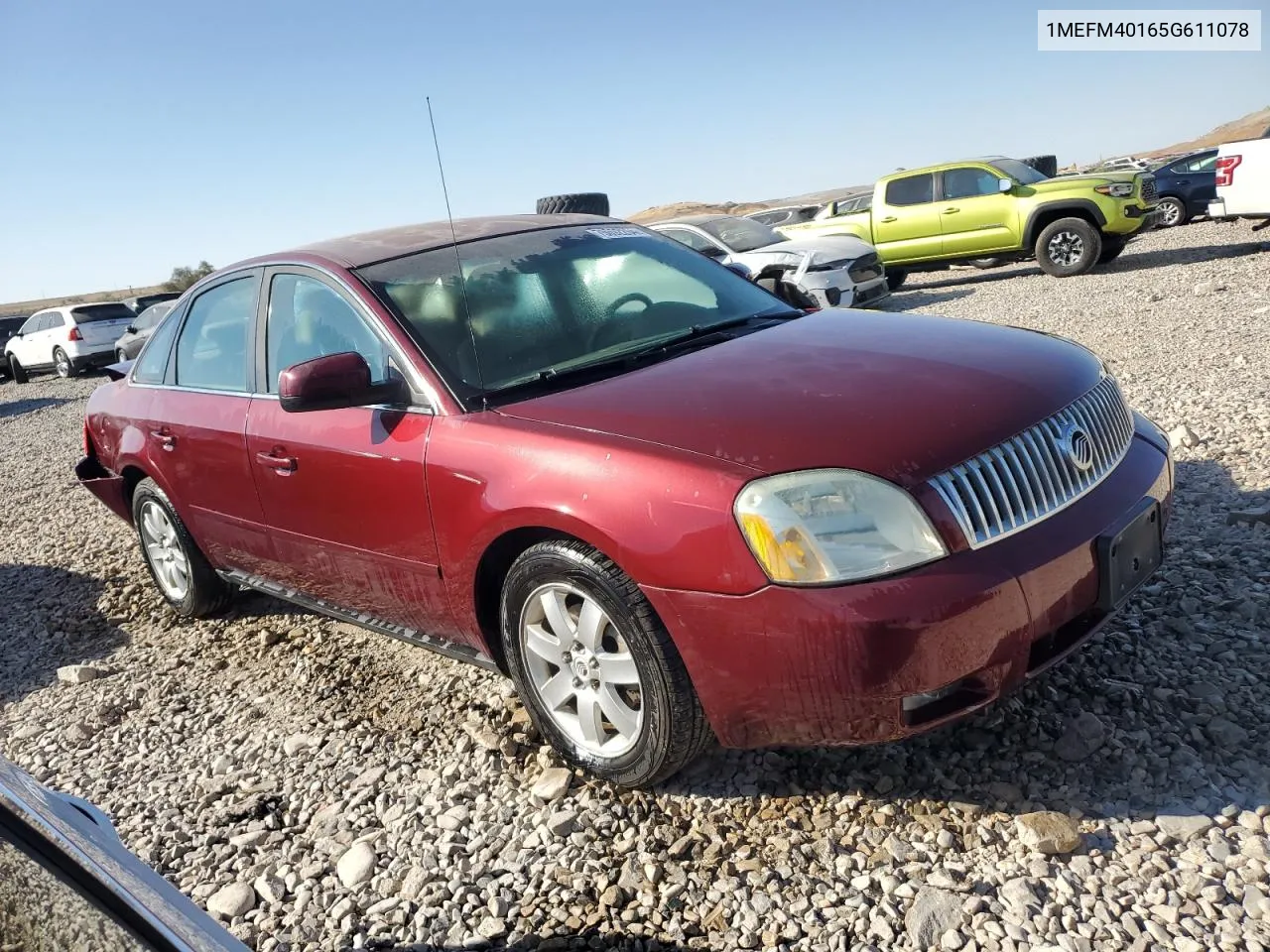 2005 Mercury Montego Luxury VIN: 1MEFM40165G611078 Lot: 75092254