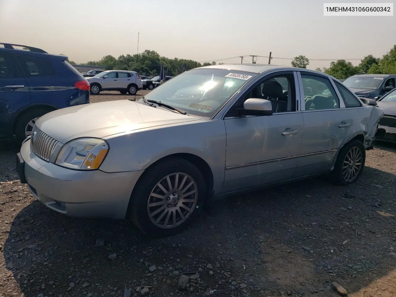 2006 Mercury Montego Premier VIN: 1MEHM43106G600342 Lot: 55635793