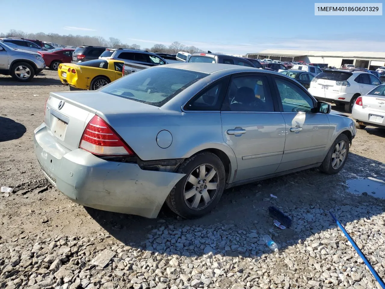 2006 Mercury Montego Luxury VIN: 1MEFM40186G601329 Lot: 72769904