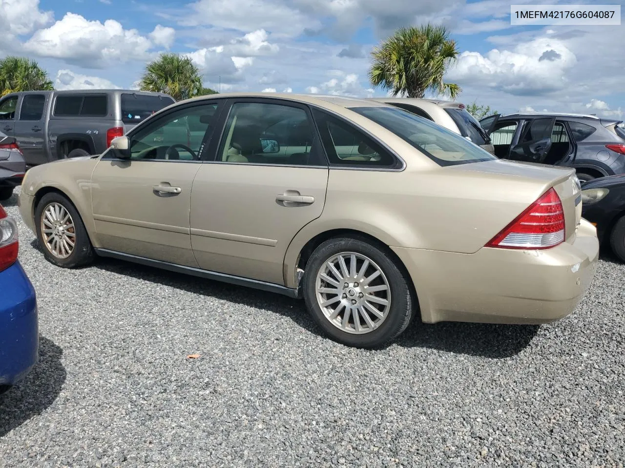 2006 Mercury Montego Premier VIN: 1MEFM42176G604087 Lot: 74061984