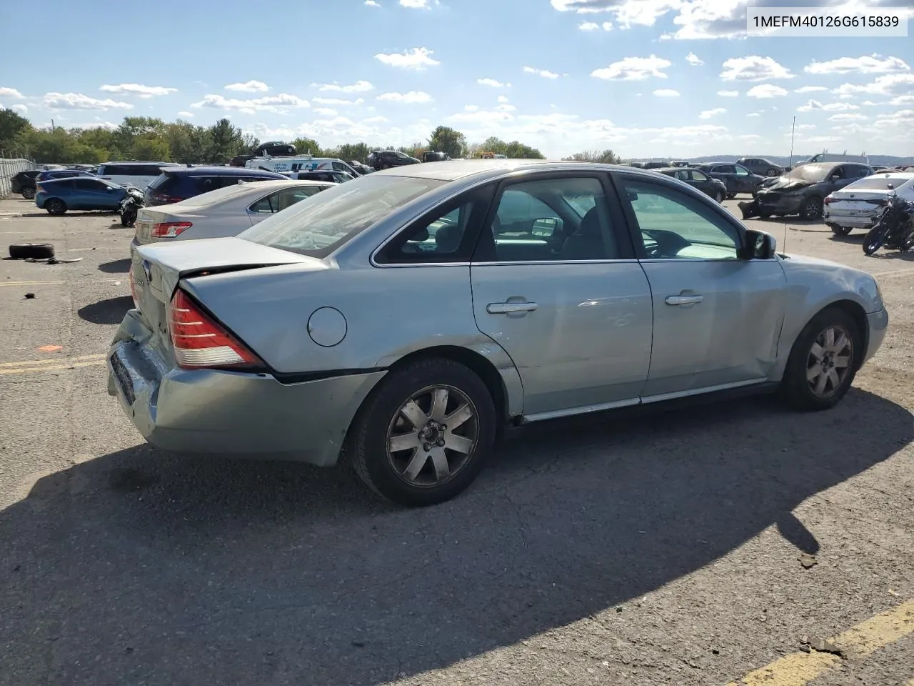 2006 Mercury Montego Luxury VIN: 1MEFM40126G615839 Lot: 74619484