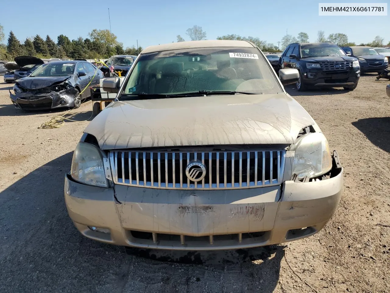 2006 Mercury Montego Premier VIN: 1MEHM421X6G617781 Lot: 74932874