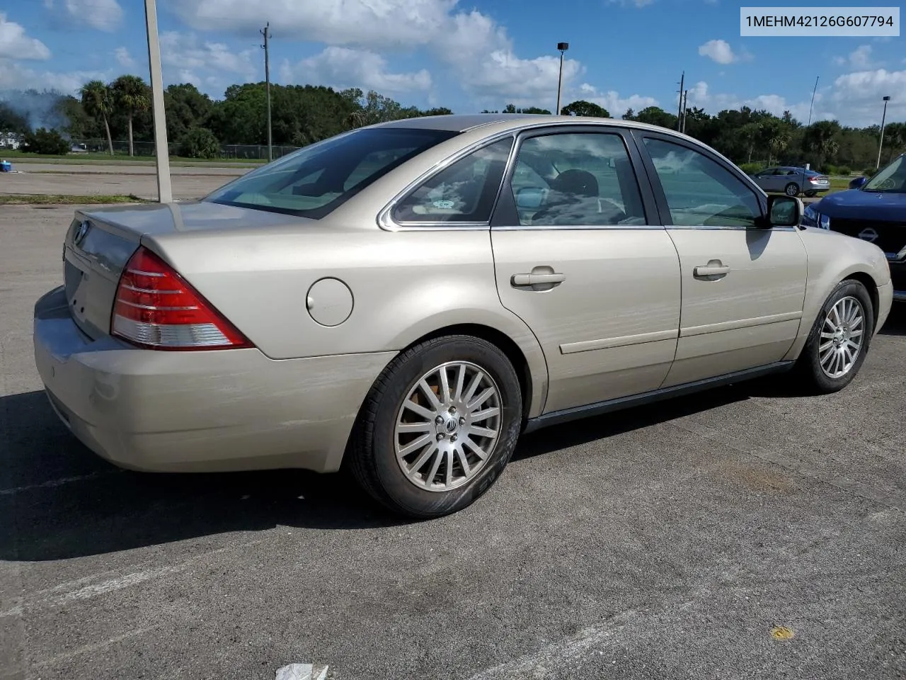 2006 Mercury Montego Premier VIN: 1MEHM42126G607794 Lot: 75124714