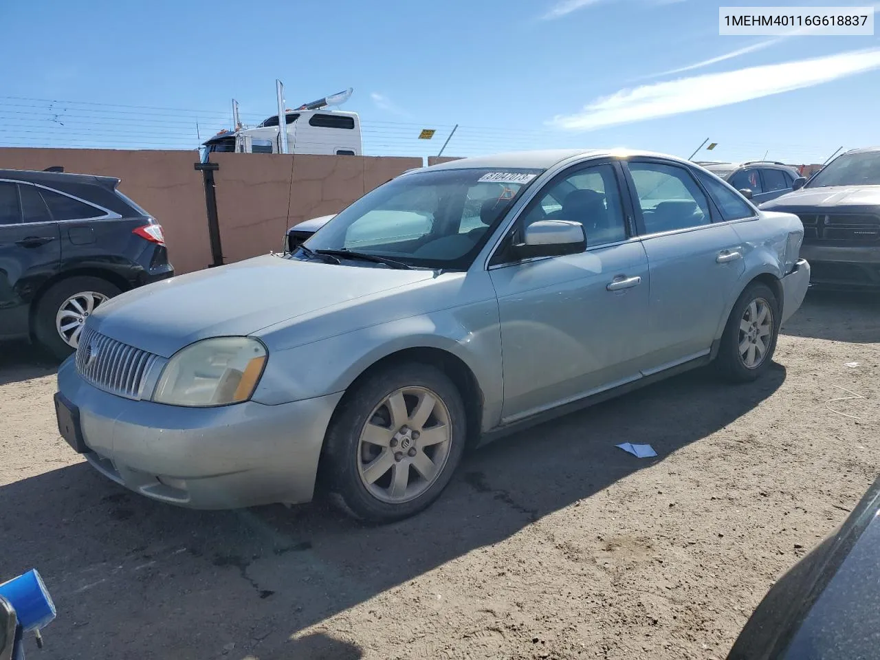 2006 Mercury Montego Luxury VIN: 1MEHM40116G618837 Lot: 81047073