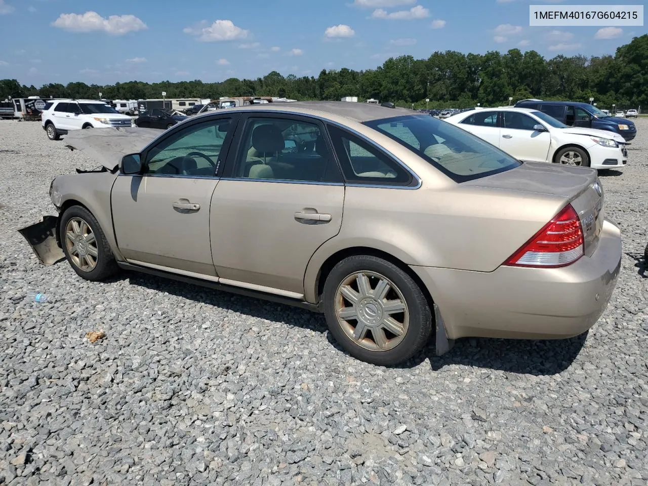 2007 Mercury Montego Luxury VIN: 1MEFM40167G604215 Lot: 67920224