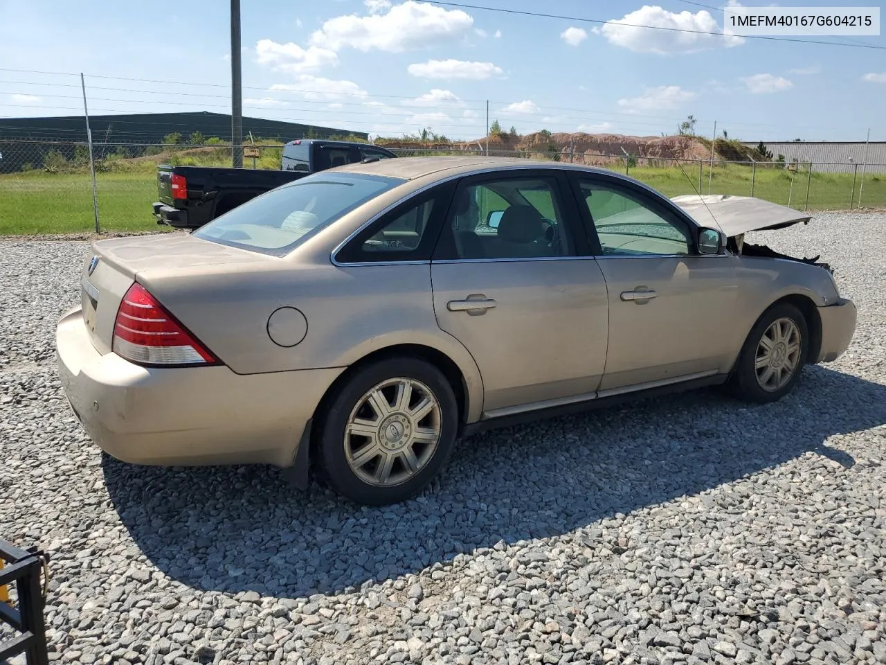 1MEFM40167G604215 2007 Mercury Montego Luxury