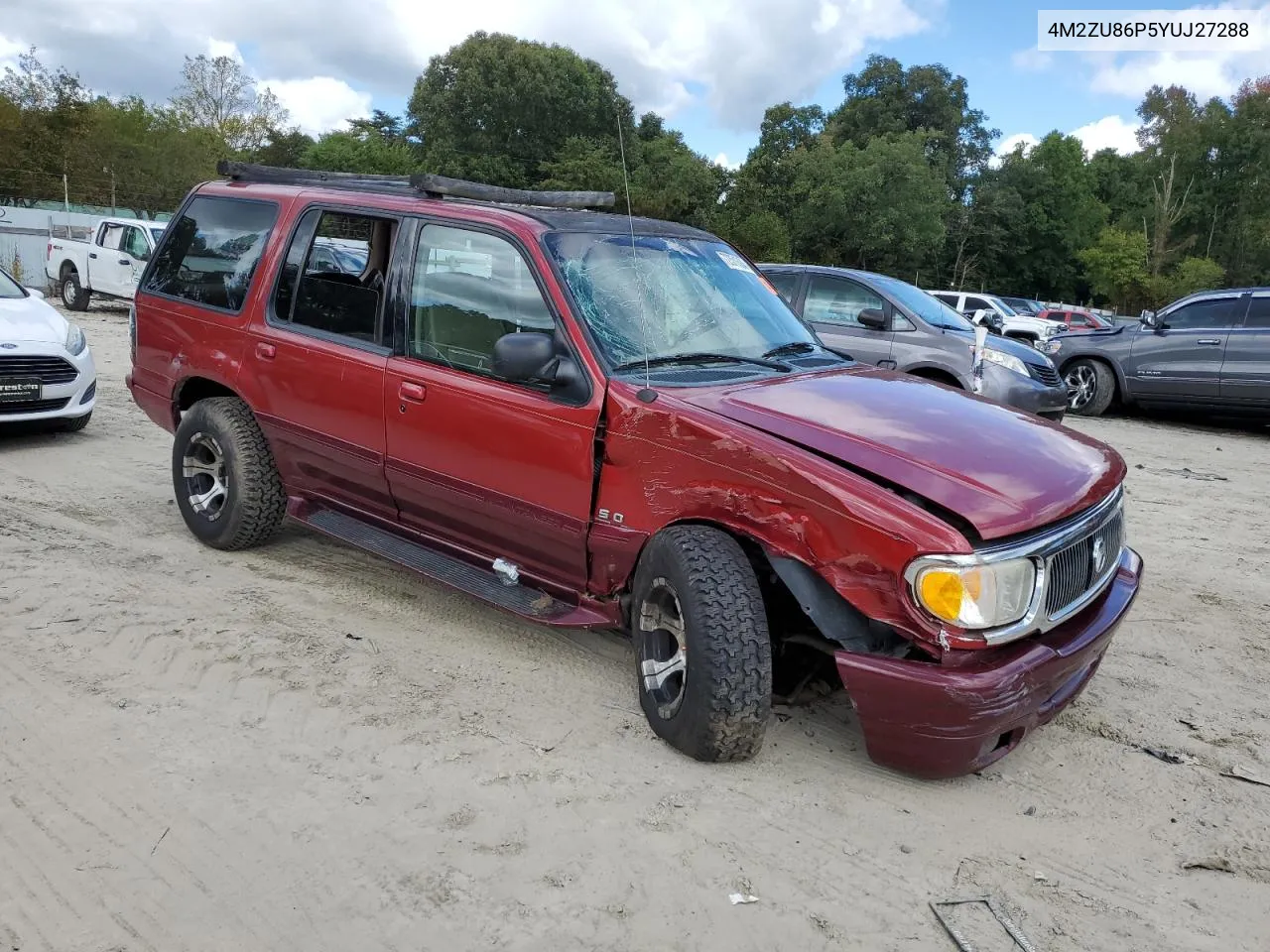 2000 Mercury Mountaineer VIN: 4M2ZU86P5YUJ27288 Lot: 72371384